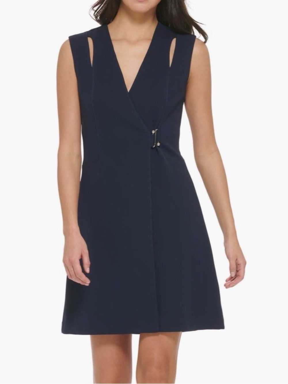 BNWT! DKNY Sleeveless Cutout Navy A-Line Dress - Size 0